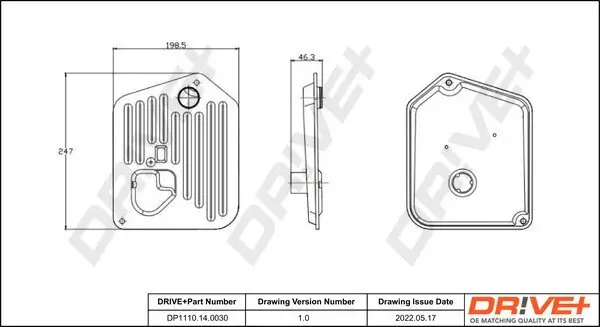 Hydraulikfilter, Automatikgetriebe DR!VE+ DP1110.14.0030