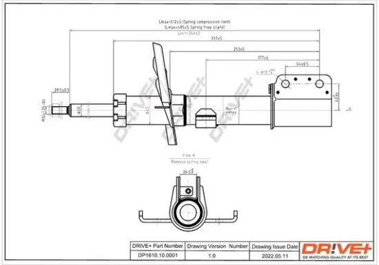 Stoßdämpfer Vorderachse Dr!ve+ DP1610.10.0001 Bild Stoßdämpfer Vorderachse Dr!ve+ DP1610.10.0001