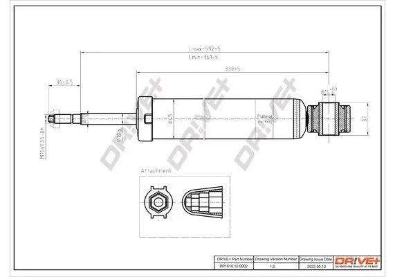 Stoßdämpfer Hinterachse Dr!ve+ DP1610.10.0002
