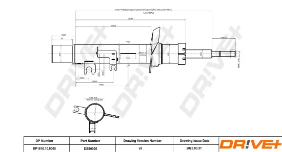 Stoßdämpfer Vorderachse links Dr!ve+ DP1610.10.0005 Bild Stoßdämpfer Vorderachse links Dr!ve+ DP1610.10.0005