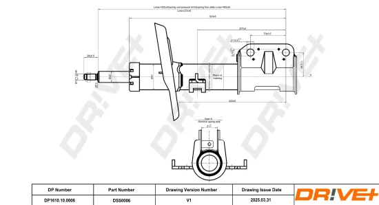 Stoßdämpfer Vorderachse Dr!ve+ DP1610.10.0006 Bild Stoßdämpfer Vorderachse Dr!ve+ DP1610.10.0006