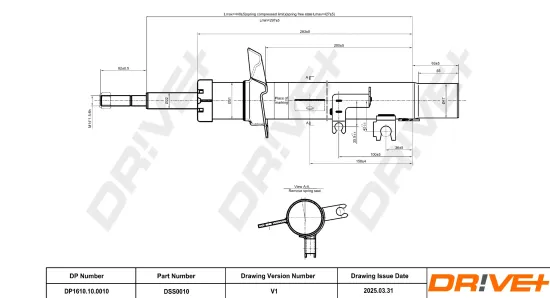 Stoßdämpfer Vorderachse rechts Dr!ve+ DP1610.10.0010 Bild Stoßdämpfer Vorderachse rechts Dr!ve+ DP1610.10.0010
