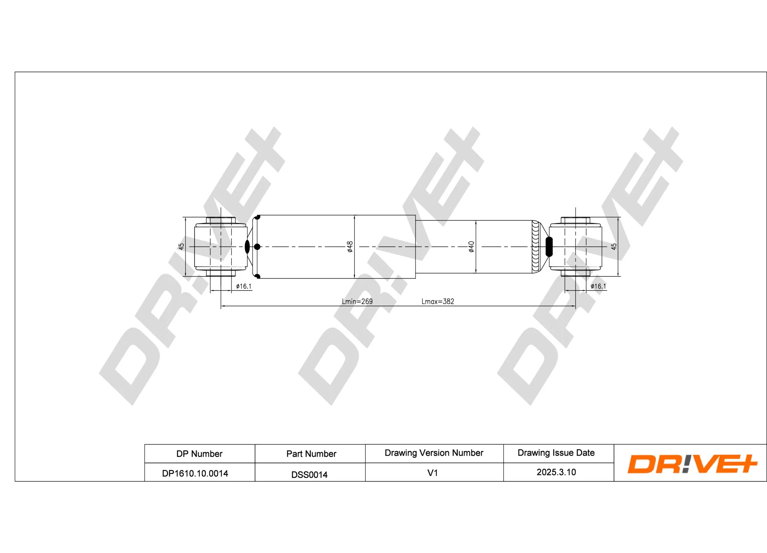 Stoßdämpfer Hinterachse Dr!ve+ DP1610.10.0014