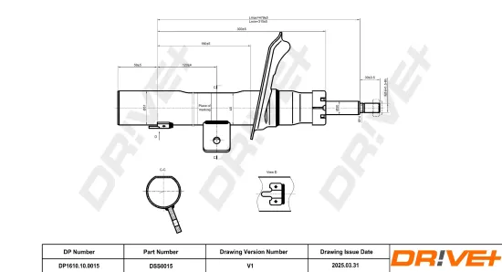 Stoßdämpfer Vorderachse links Dr!ve+ DP1610.10.0015 Bild Stoßdämpfer Vorderachse links Dr!ve+ DP1610.10.0015