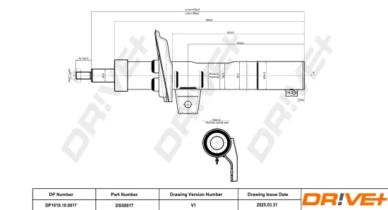 Stoßdämpfer Vorderachse Dr!ve+ DP1610.10.0017 Bild Stoßdämpfer Vorderachse Dr!ve+ DP1610.10.0017