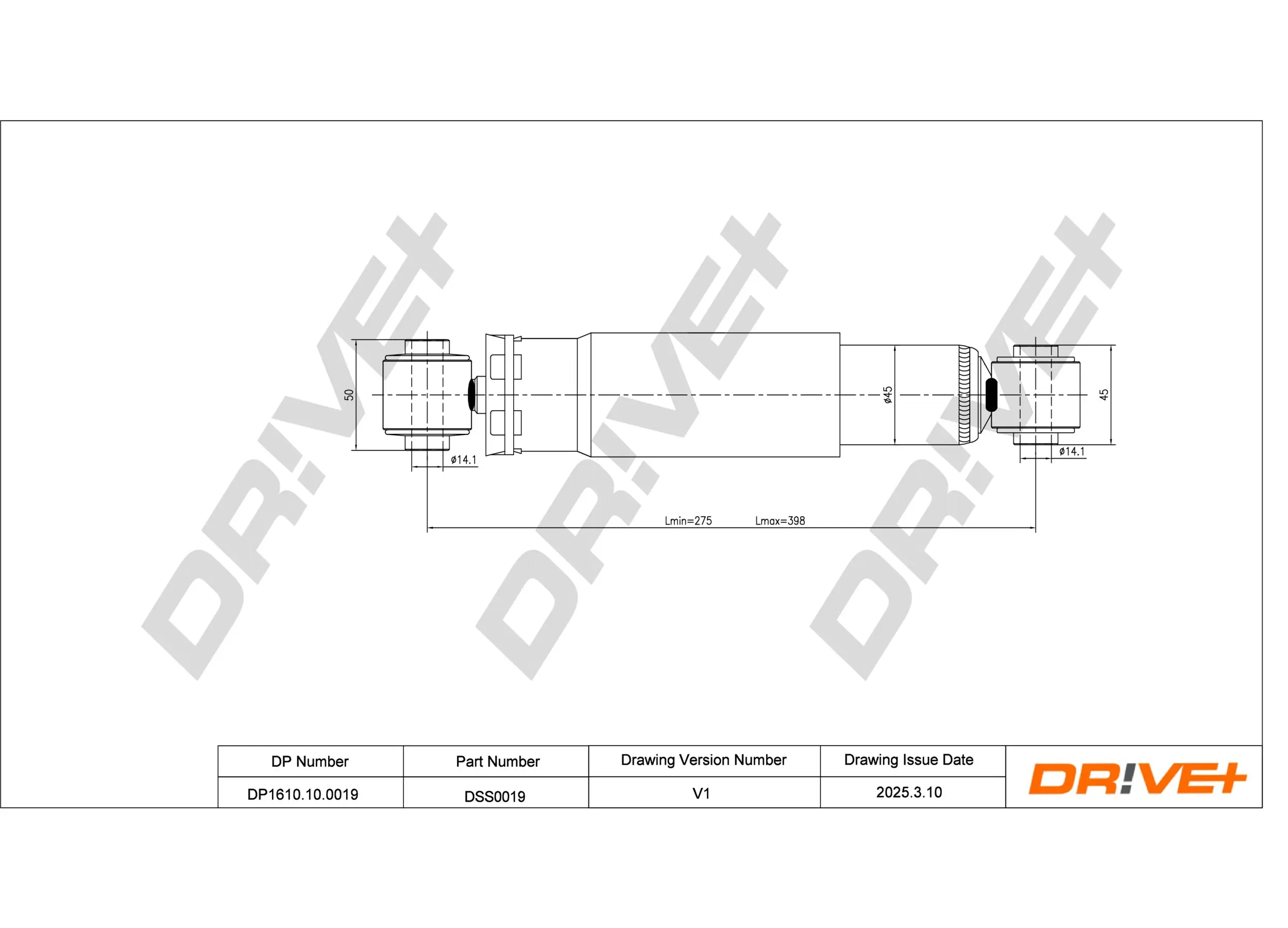 Stoßdämpfer Hinterachse Dr!ve+ DP1610.10.0019