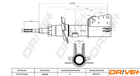 Stoßdämpfer Vorderachse Dr!ve+ DP1610.10.0020 Bild Stoßdämpfer Vorderachse Dr!ve+ DP1610.10.0020