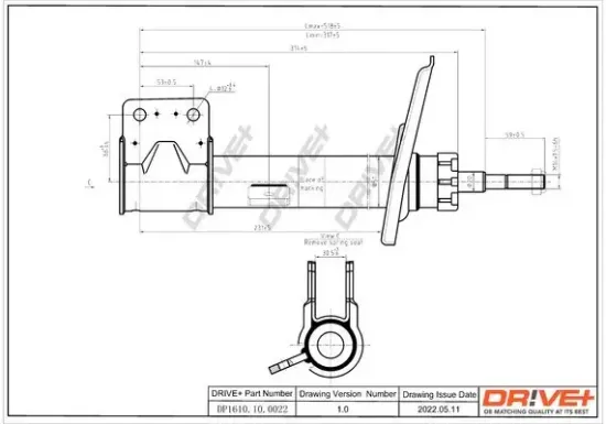 Stoßdämpfer Vorderachse rechts Dr!ve+ DP1610.10.0022 Bild Stoßdämpfer Vorderachse rechts Dr!ve+ DP1610.10.0022