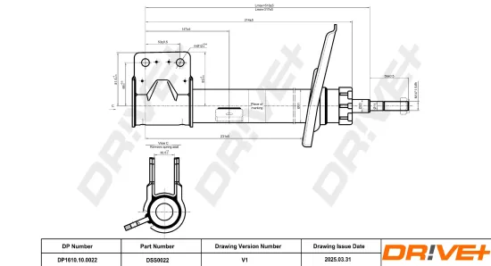 Stoßdämpfer Vorderachse rechts Dr!ve+ DP1610.10.0022 Bild Stoßdämpfer Vorderachse rechts Dr!ve+ DP1610.10.0022