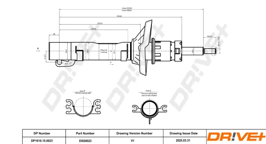 Stoßdämpfer Vorderachse Dr!ve+ DP1610.10.0023 Bild Stoßdämpfer Vorderachse Dr!ve+ DP1610.10.0023