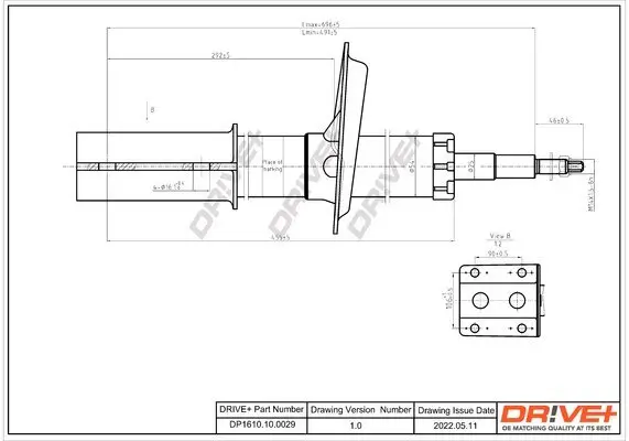 Stoßdämpfer Vorderachse Dr!ve+ DP1610.10.0029