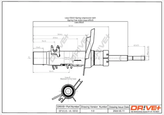 Stoßdämpfer Vorderachse links Dr!ve+ DP1610.10.0056 Bild Stoßdämpfer Vorderachse links Dr!ve+ DP1610.10.0056