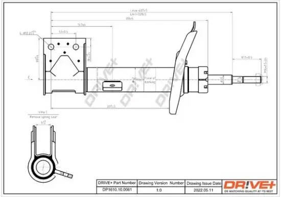 Stoßdämpfer Vorderachse links Dr!ve+ DP1610.10.0061 Bild Stoßdämpfer Vorderachse links Dr!ve+ DP1610.10.0061