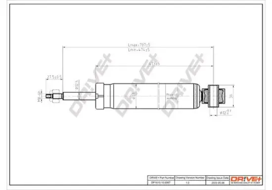 Stoßdämpfer Hinterachse Dr!ve+ DP1610.10.0067 Bild Stoßdämpfer Hinterachse Dr!ve+ DP1610.10.0067