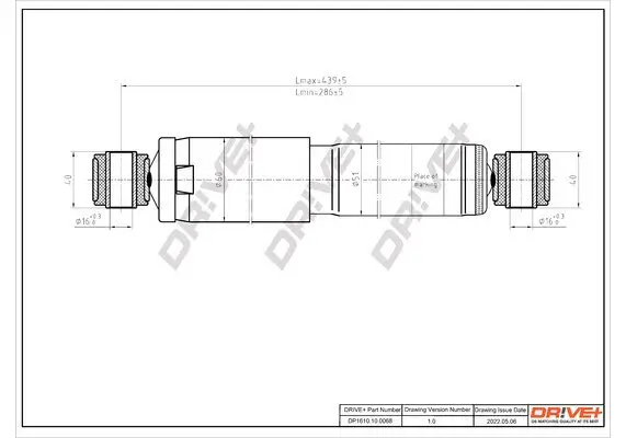 Stoßdämpfer Hinterachse Dr!ve+ DP1610.10.0068