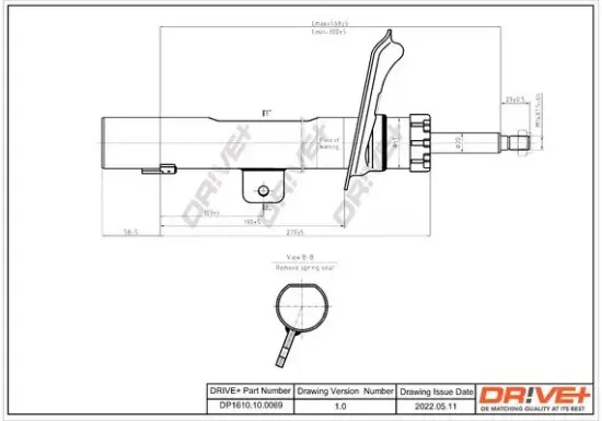 Stoßdämpfer Vorderachse rechts Dr!ve+ DP1610.10.0069 Bild Stoßdämpfer Vorderachse rechts Dr!ve+ DP1610.10.0069