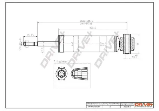 Stoßdämpfer Hinterachse Dr!ve+ DP1610.10.0073 Bild Stoßdämpfer Hinterachse Dr!ve+ DP1610.10.0073