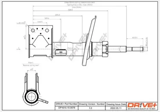 Stoßdämpfer Vorderachse links Dr!ve+ DP1610.10.0078 Bild Stoßdämpfer Vorderachse links Dr!ve+ DP1610.10.0078