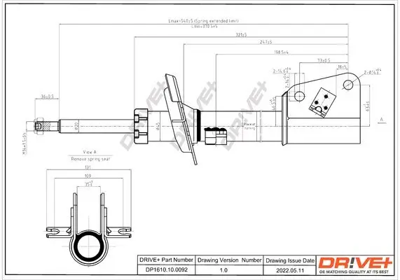 Stoßdämpfer Vorderachse Dr!ve+ DP1610.10.0092