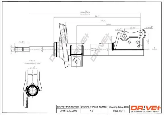 Stoßdämpfer Vorderachse Dr!ve+ DP1610.10.0099