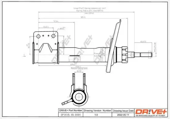 Stoßdämpfer Vorderachse rechts Dr!ve+ DP1610.10.0104 Bild Stoßdämpfer Vorderachse rechts Dr!ve+ DP1610.10.0104