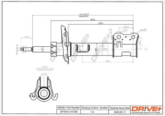 Stoßdämpfer Vorderachse rechts Dr!ve+ DP1610.10.0108 Bild Stoßdämpfer Vorderachse rechts Dr!ve+ DP1610.10.0108