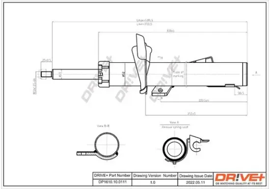 Stoßdämpfer Vorderachse rechts Dr!ve+ DP1610.10.0111 Bild Stoßdämpfer Vorderachse rechts Dr!ve+ DP1610.10.0111