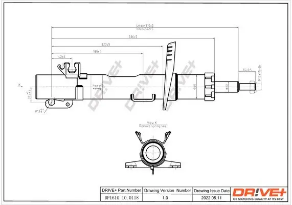 Stoßdämpfer Vorderachse Dr!ve+ DP1610.10.0118