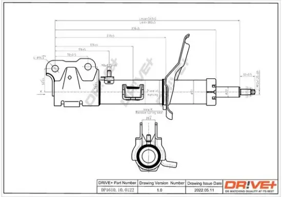 Stoßdämpfer Vorderachse links Dr!ve+ DP1610.10.0122 Bild Stoßdämpfer Vorderachse links Dr!ve+ DP1610.10.0122