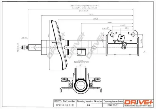 Stoßdämpfer Vorderachse Dr!ve+ DP1610.10.0136 Bild Stoßdämpfer Vorderachse Dr!ve+ DP1610.10.0136