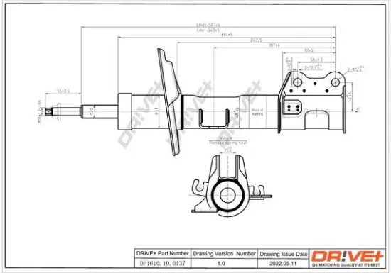 Stoßdämpfer Vorderachse rechts Dr!ve+ DP1610.10.0137 Bild Stoßdämpfer Vorderachse rechts Dr!ve+ DP1610.10.0137