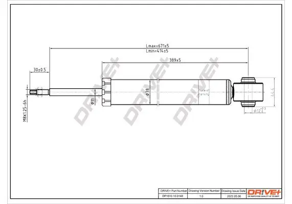 Stoßdämpfer Hinterachse Dr!ve+ DP1610.10.0148