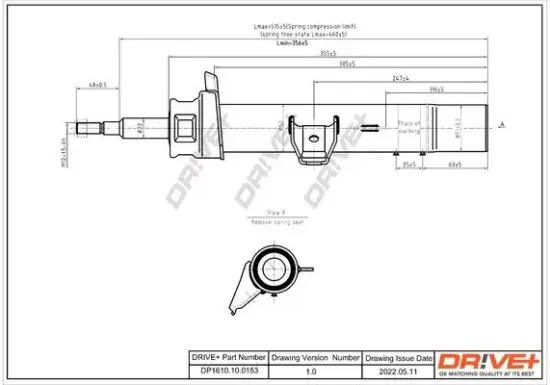 Stoßdämpfer Vorderachse rechts Dr!ve+ DP1610.10.0153 Bild Stoßdämpfer Vorderachse rechts Dr!ve+ DP1610.10.0153