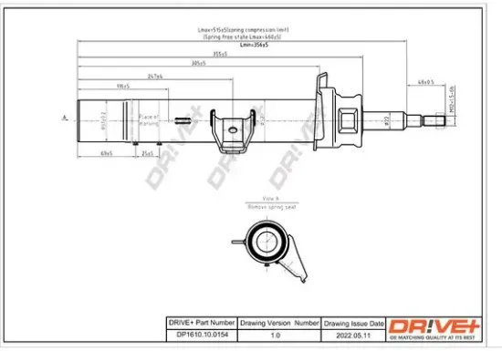 Stoßdämpfer Vorderachse links Dr!ve+ DP1610.10.0154 Bild Stoßdämpfer Vorderachse links Dr!ve+ DP1610.10.0154