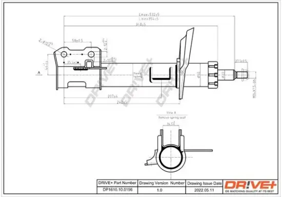 Stoßdämpfer Vorderachse rechts Dr!ve+ DP1610.10.0156 Bild Stoßdämpfer Vorderachse rechts Dr!ve+ DP1610.10.0156