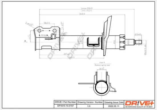 Stoßdämpfer Vorderachse links DR!VE+ DP1610.10.0157 Bild Stoßdämpfer Vorderachse links DR!VE+ DP1610.10.0157