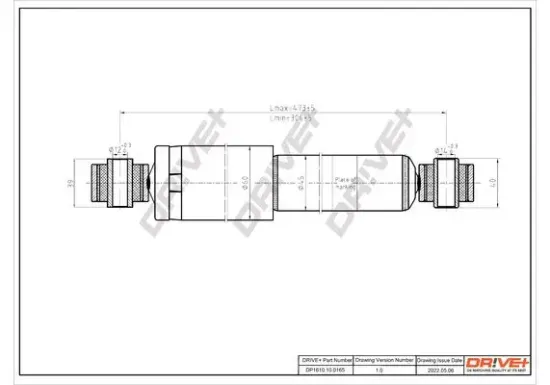 Stoßdämpfer Dr!ve+ DP1610.10.0165 Bild Stoßdämpfer Dr!ve+ DP1610.10.0165