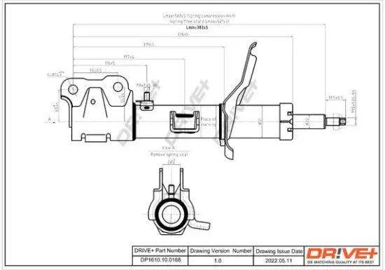 Stoßdämpfer Vorderachse links Dr!ve+ DP1610.10.0168 Bild Stoßdämpfer Vorderachse links Dr!ve+ DP1610.10.0168