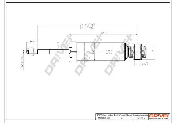 Stoßdämpfer Hinterachse Dr!ve+ DP1610.10.0169