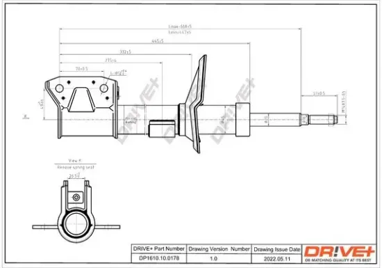 Stoßdämpfer Hinterachse Dr!ve+ DP1610.10.0178 Bild Stoßdämpfer Hinterachse Dr!ve+ DP1610.10.0178