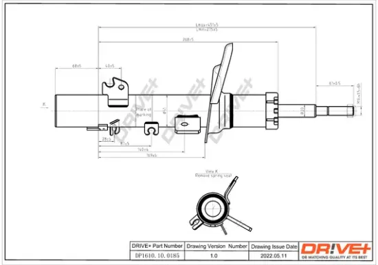 Stoßdämpfer Vorderachse links DR!VE+ DP1610.10.0185 Bild Stoßdämpfer Vorderachse links DR!VE+ DP1610.10.0185