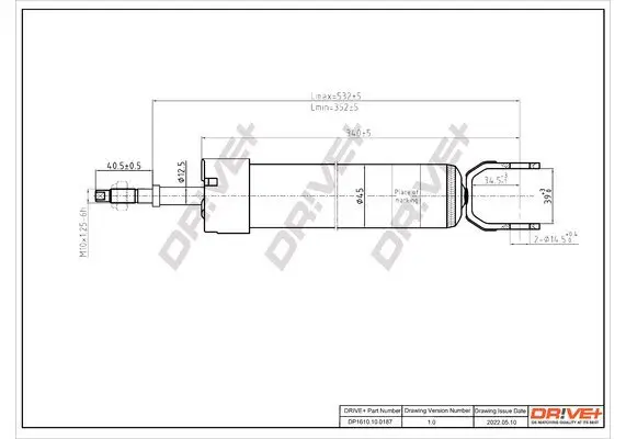 Stoßdämpfer Hinterachse Dr!ve+ DP1610.10.0187