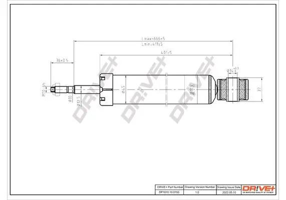 Stoßdämpfer Hinterachse Dr!ve+ DP1610.10.0193