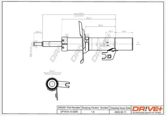 Stoßdämpfer Vorderachse rechts Dr!ve+ DP1610.10.0205 Bild Stoßdämpfer Vorderachse rechts Dr!ve+ DP1610.10.0205