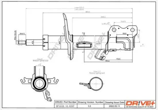 Stoßdämpfer Vorderachse rechts Dr!ve+ DP1610.10.0207 Bild Stoßdämpfer Vorderachse rechts Dr!ve+ DP1610.10.0207