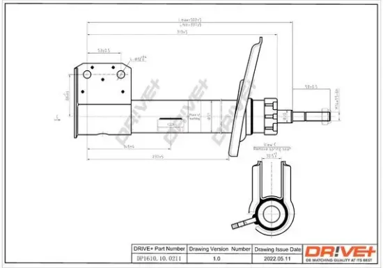 Stoßdämpfer Vorderachse rechts Dr!ve+ DP1610.10.0211 Bild Stoßdämpfer Vorderachse rechts Dr!ve+ DP1610.10.0211
