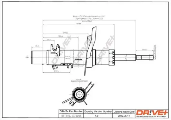 Stoßdämpfer Vorderachse links Dr!ve+ DP1610.10.0215 Bild Stoßdämpfer Vorderachse links Dr!ve+ DP1610.10.0215