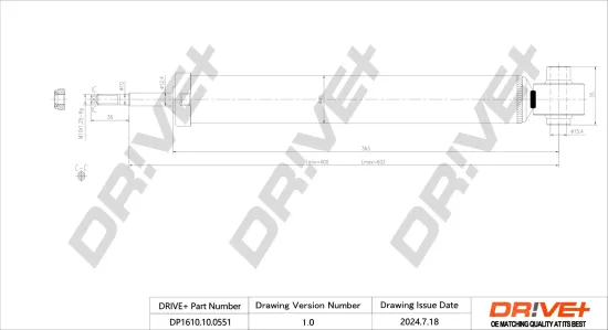 Stoßdämpfer Hinterachse Dr!ve+ DP1610.10.0551 Bild Stoßdämpfer Hinterachse Dr!ve+ DP1610.10.0551