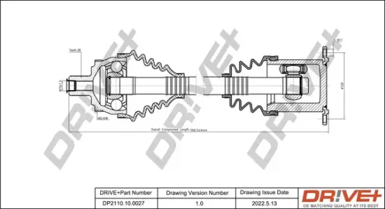 Antriebswelle Vorderachse links Dr!ve+ DP2110.10.0027 Bild Antriebswelle Vorderachse links Dr!ve+ DP2110.10.0027