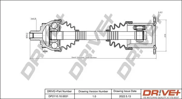 Antriebswelle Vorderachse links Dr!ve+ DP2110.10.0031